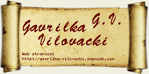 Gavrilka Vilovački vizit kartica
